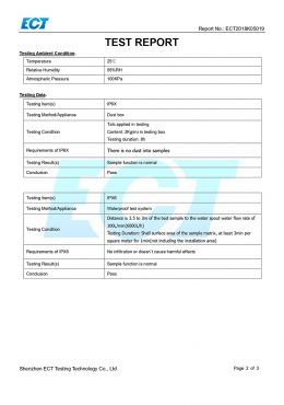 EK IP66 Certifikat ISPITIVANJA